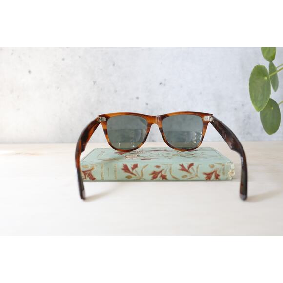 Vintage B&L Ray Ban USA Wayfarer brown tone frame Sunglasses Old Money Preppy - Picture 7 of 12